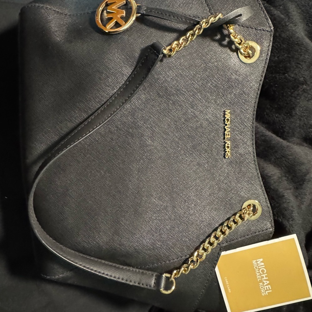 Michael Kors Black and Gold Shoulder Bag